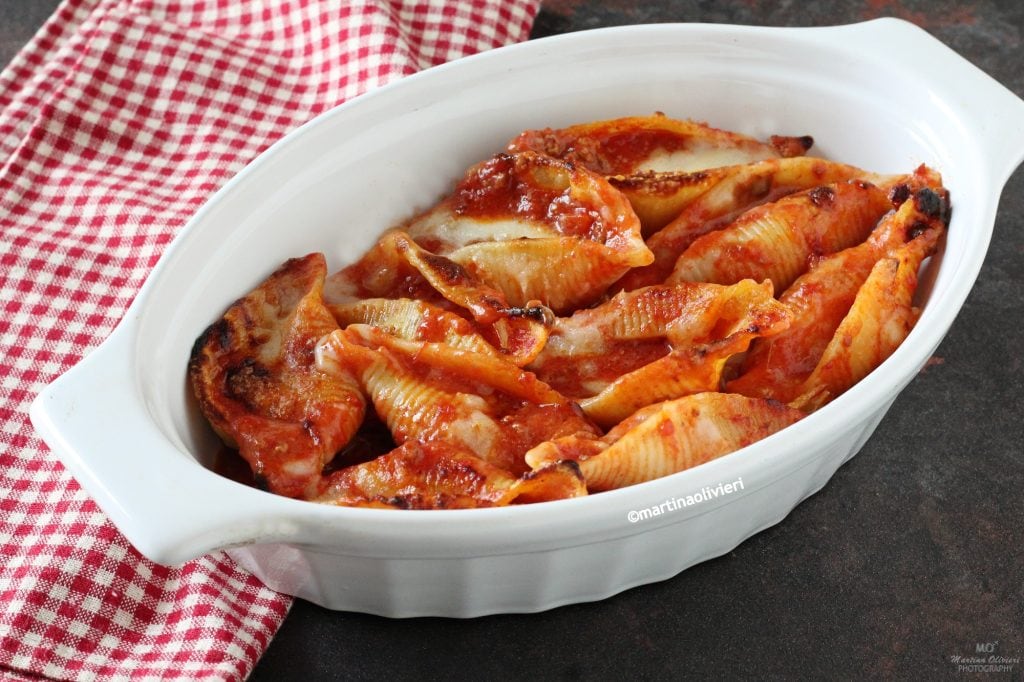 Stuffed Conchiglioni with Ragu and Bechamel