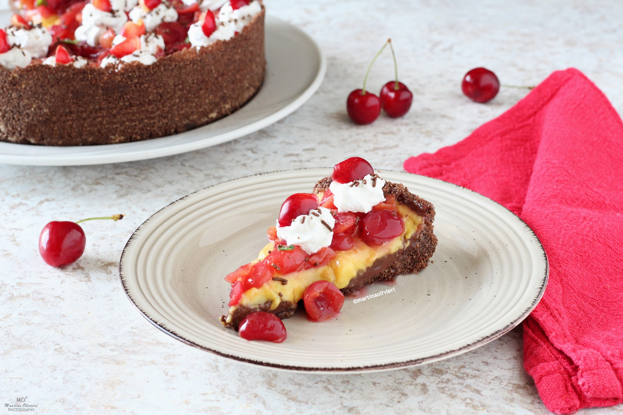 Two-tone Cake with Cherries No-Bake