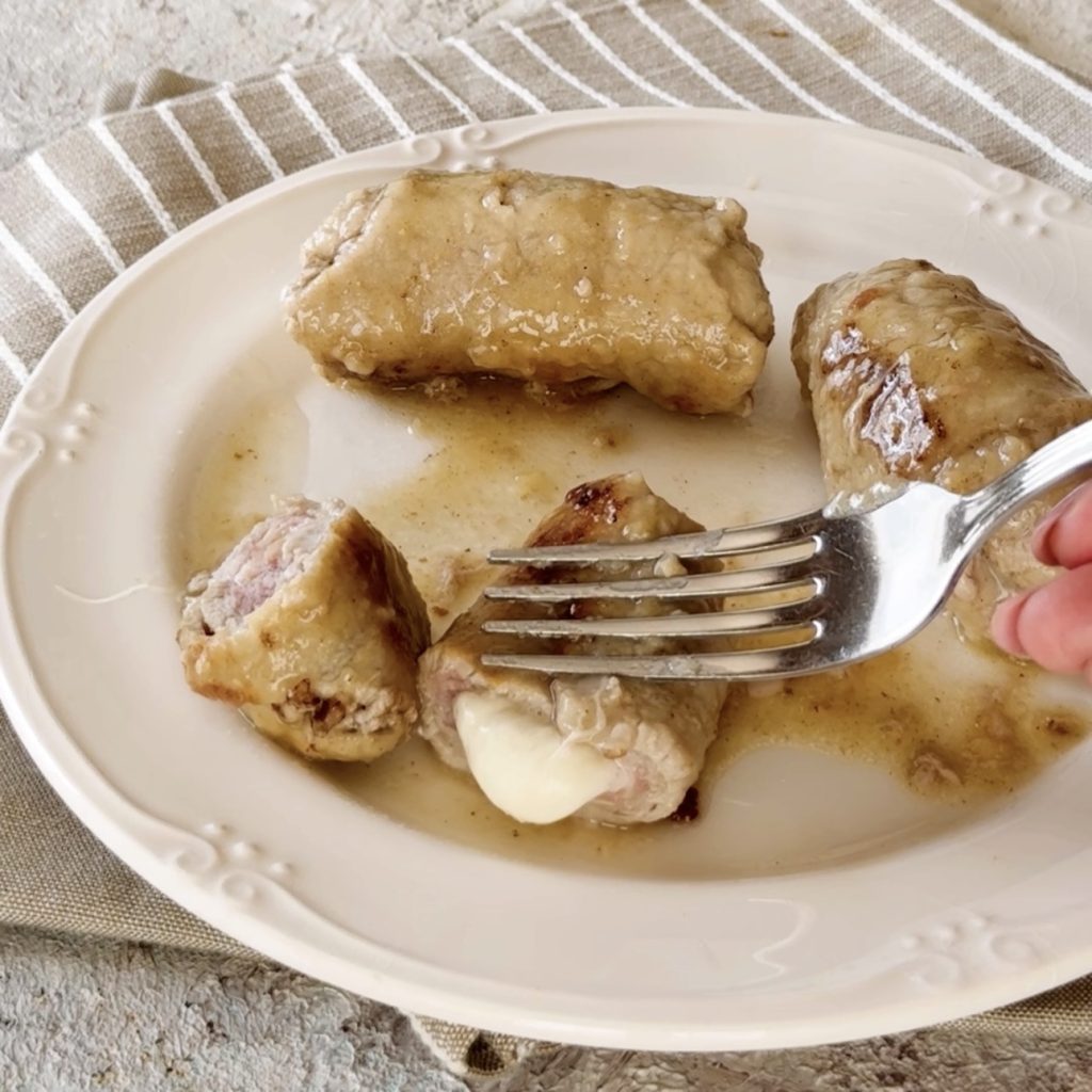 Veal rolls in a pan