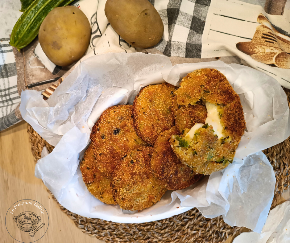 Vegetarian Patties with Potatoes, Zucchini, and Provola