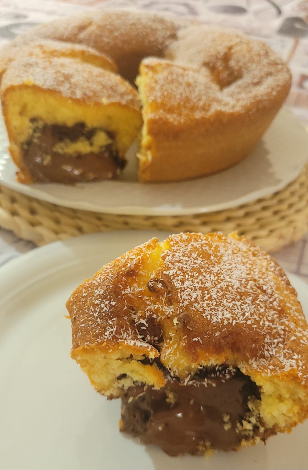 Coconut Nutella Ring Cake in Air Fryer