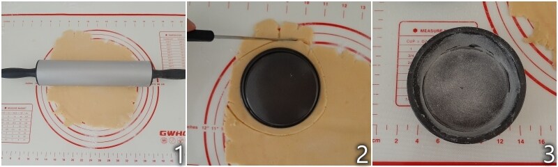 a. rolling the dough