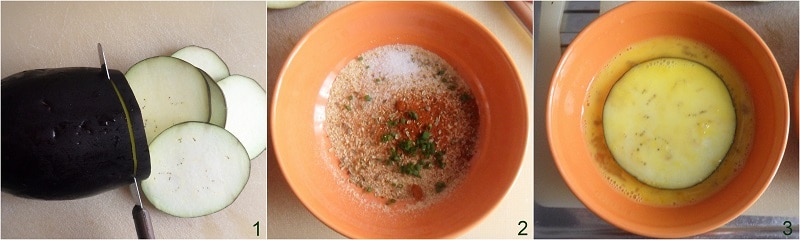 baked eggplant cutlets recipe breaded un-fried eggplant slices il chicco di mais 1 breading the eggplants