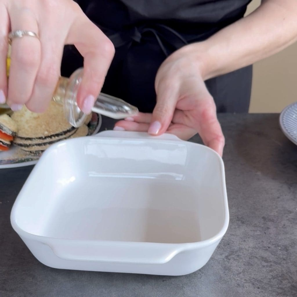 baked gratin potatoes and eggplants
