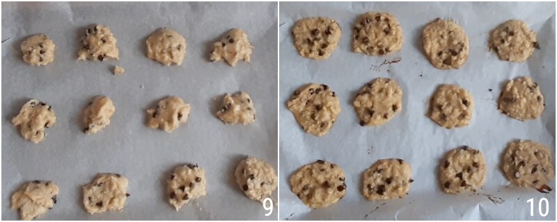banana cookies with chocolate chips, egg-free flourless il chicco di mais 4 bake