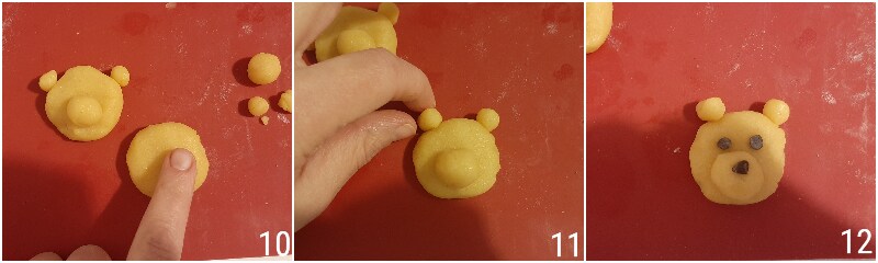 bear cookies without cutter with hazelnut shortcrust pastry easy recipe for valentine's day or for kids il chicco di mais 4 make bear