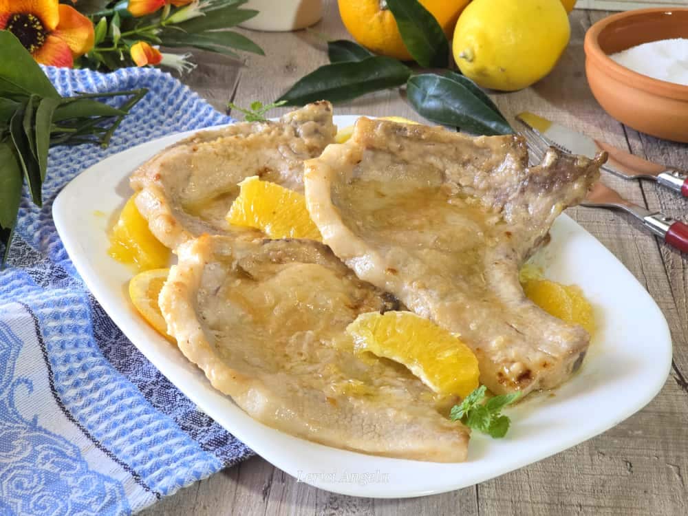 Pan-Seared Pork Chop with Orange, Extremely Tender