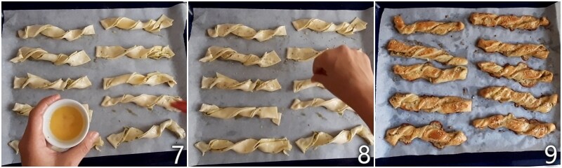 c. bake the puff pastry twists in the oven