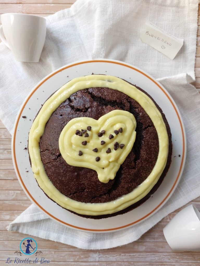 cake with cocoa filled with custard