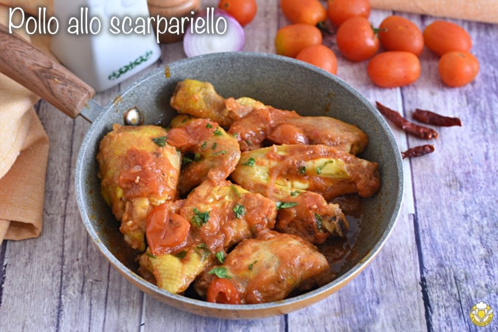 chicken scarpariello Neapolitan recipe chicken with tomato onion second course + sauce for pasta the grain of corn