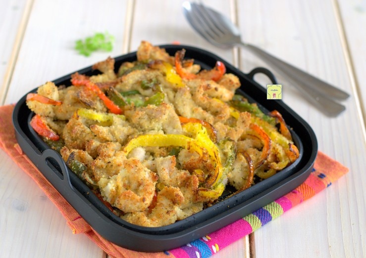 Chicken Strips and Peppers in Air Fryer