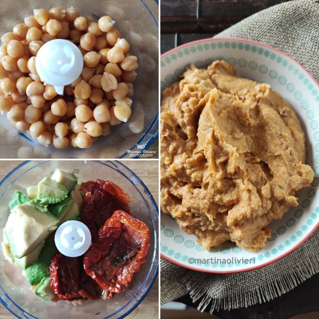 Chickpea Hummus with Avocado and Sun-Dried Tomatoes