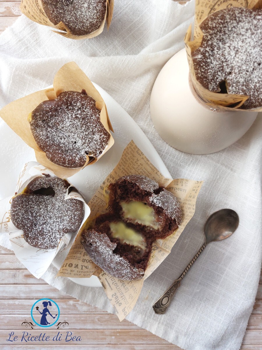 Cocoa Muffins with Custard or Cocoa Nua Muffins