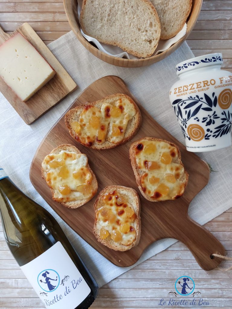 crostino with toma cheese