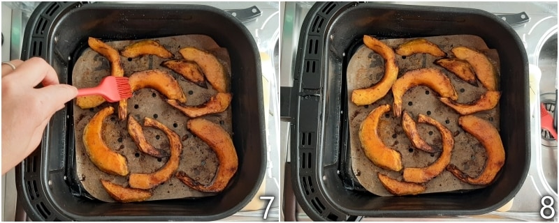 d. brush the pumpkin with maple syrup