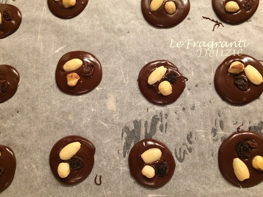 dark chocolate mendiant discs