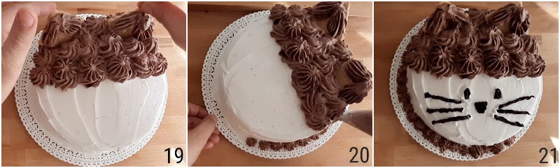 easy cat-shaped cake without mold birthday cake filled and decorated with cat il chicco di mais 7 placing face