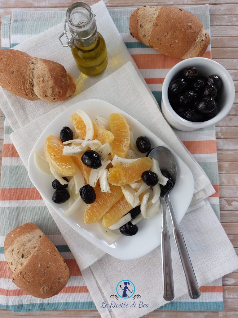 fennel and oranges with black olives