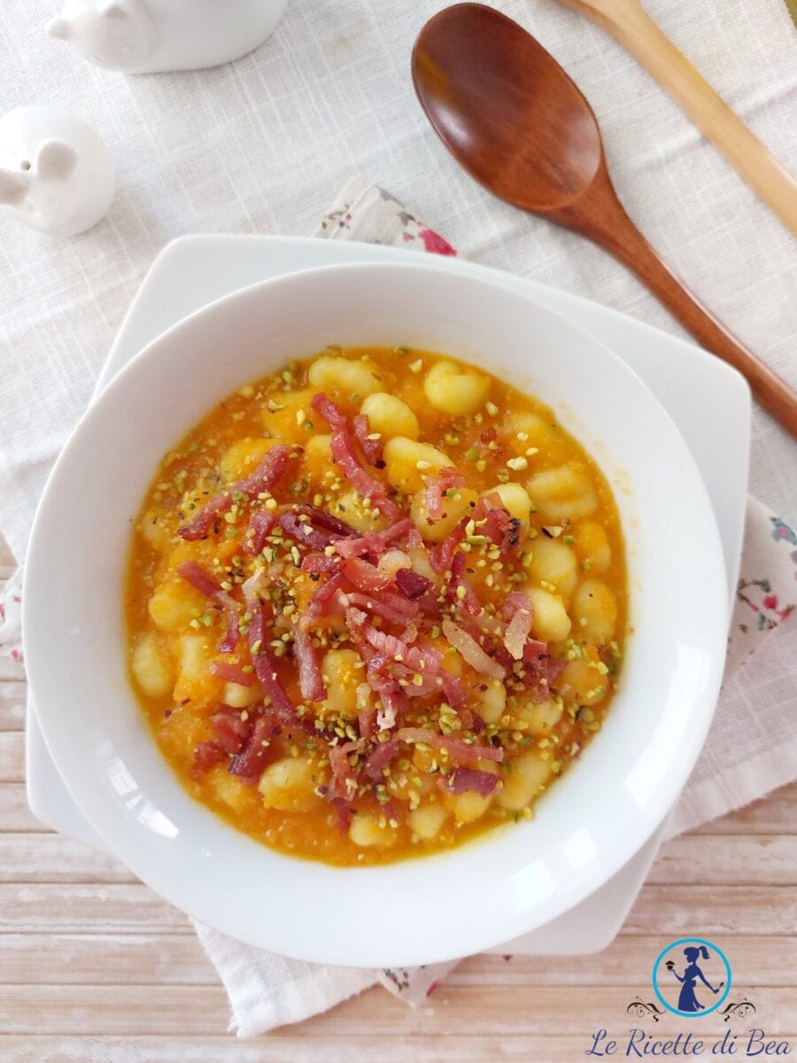 Gnocchi with Pumpkin, Speck, and Pistachios