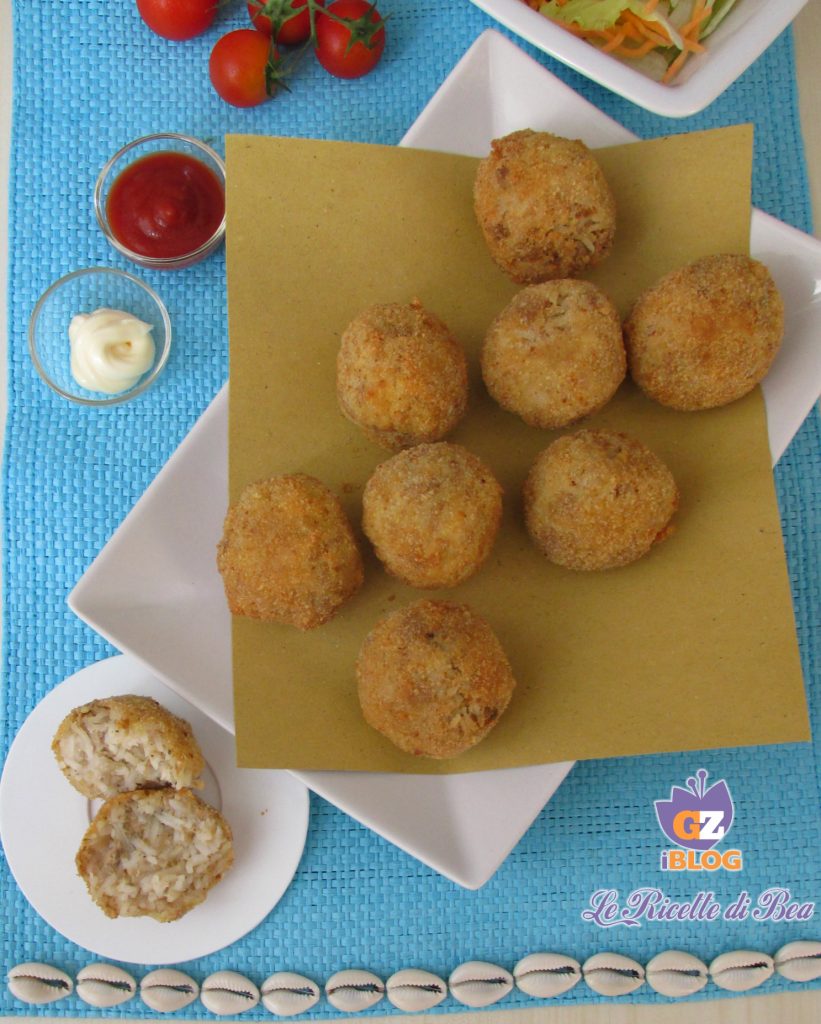 Fried Meatballs with Rice and Tuna