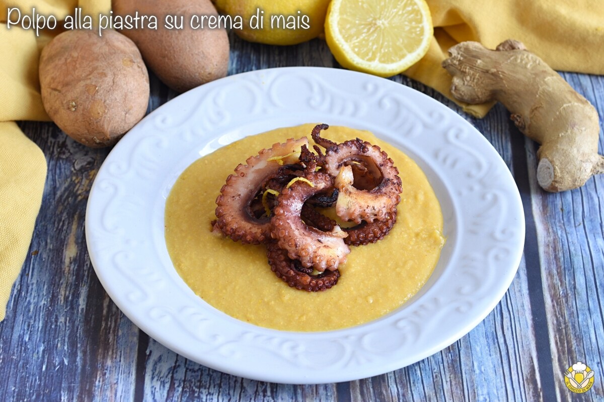 Grilled Octopus on Corn Cream