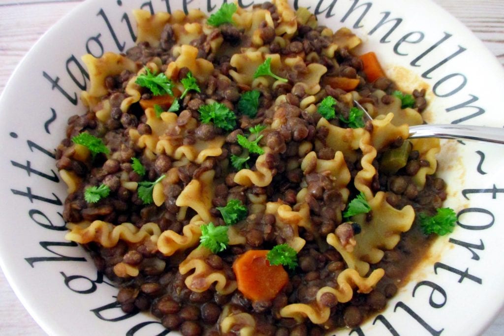 Light Pasta and Lentils, Eat Without Belly