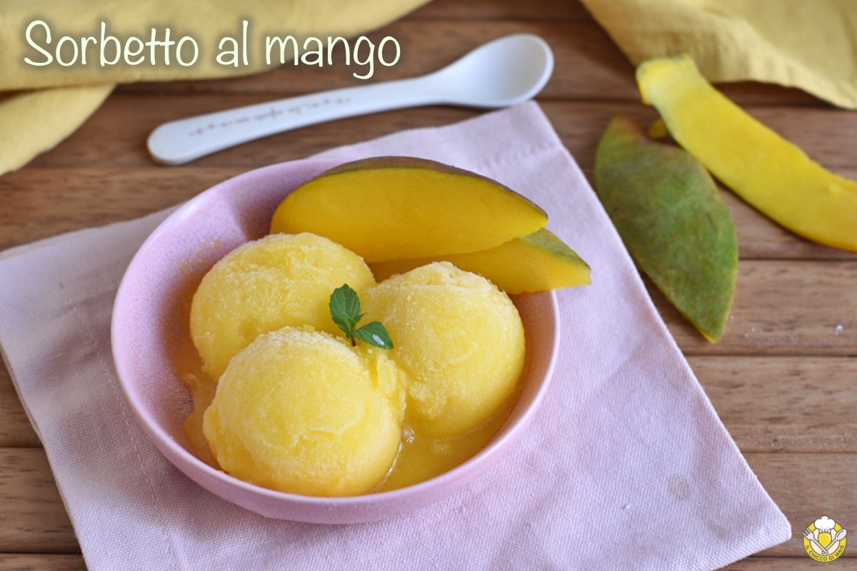Mango Sorbet (with and without ice cream maker)