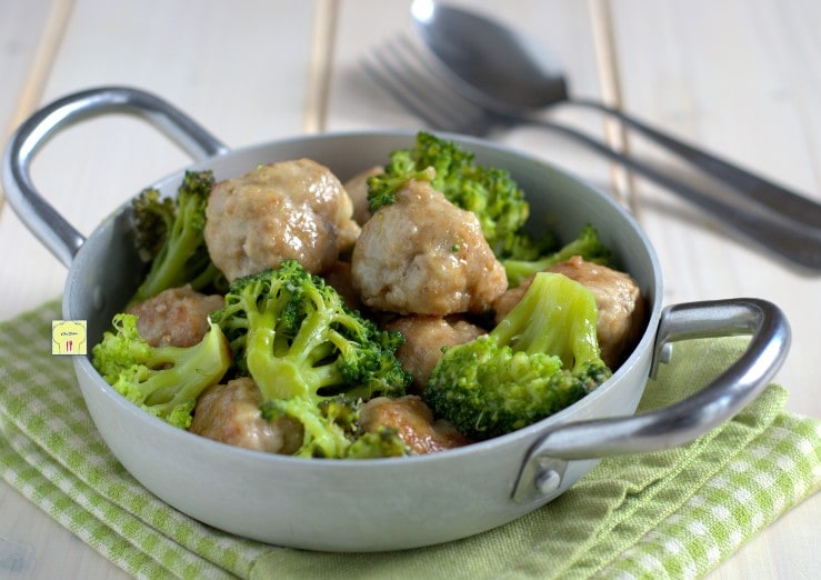 Meatballs and Broccoli in a Skillet