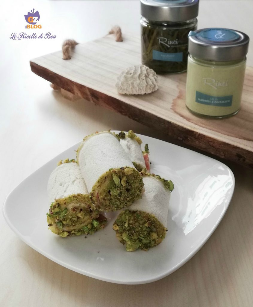 Bread Roll with Pickled Sea Fennel and Mortadella with Pistachios