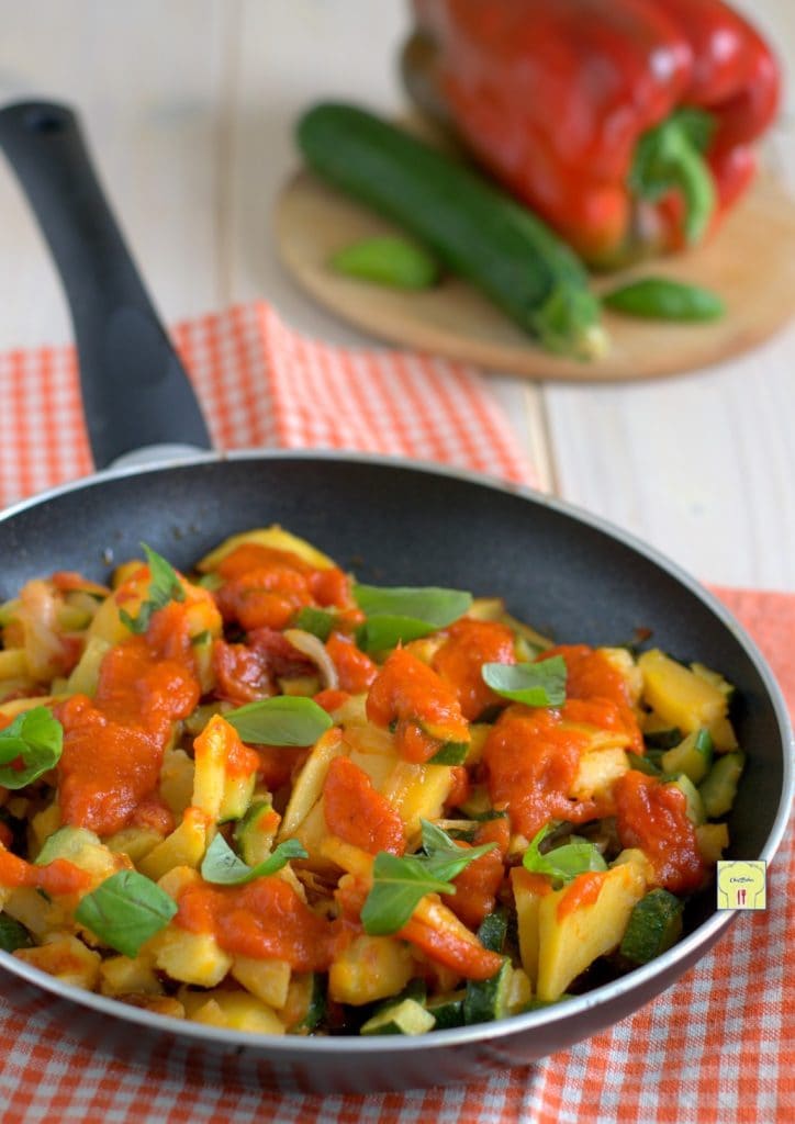 pan-seared vegetables with bell pepper cream gp