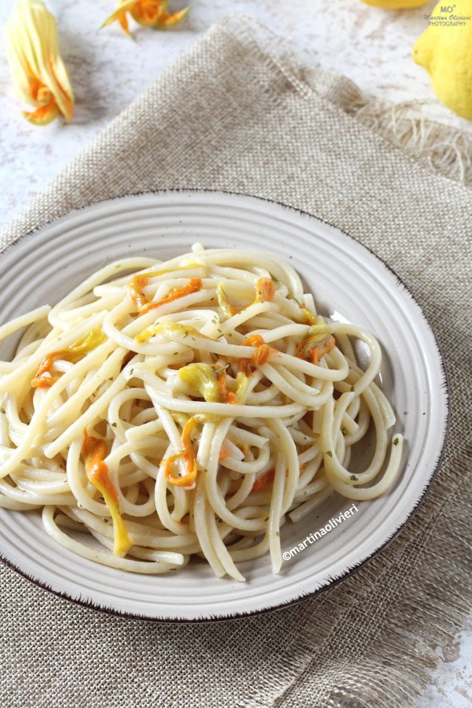 Pasta with Anchovies, Zucchini Blossoms, and Lemon