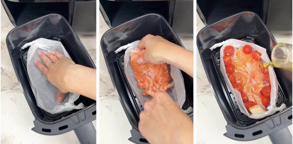 Salmon with Cherry Tomatoes in Air Fryer