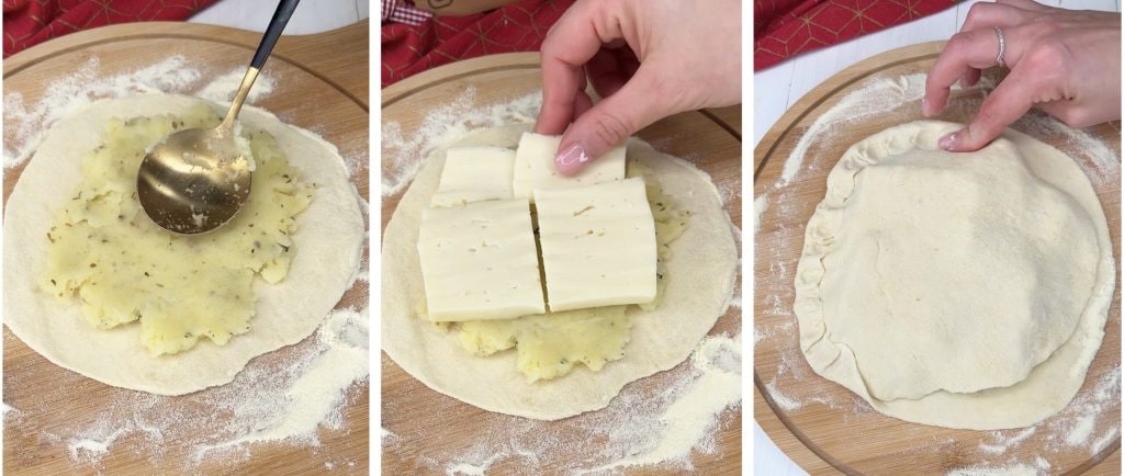 Stuffed Flatbreads with Potatoes and Cheese