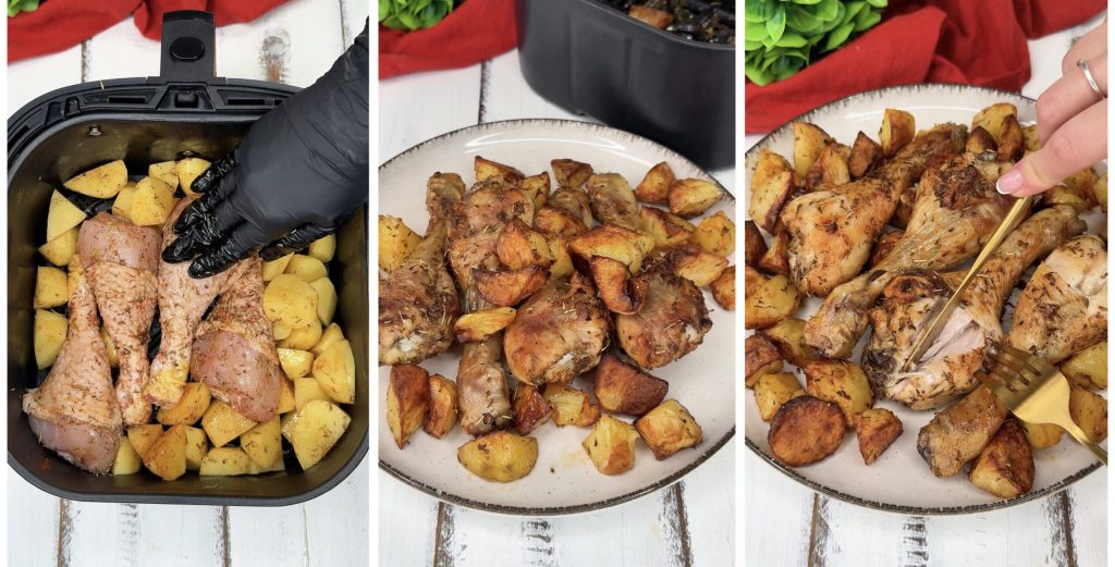 Chicken Thighs with Potatoes in Air Fryer