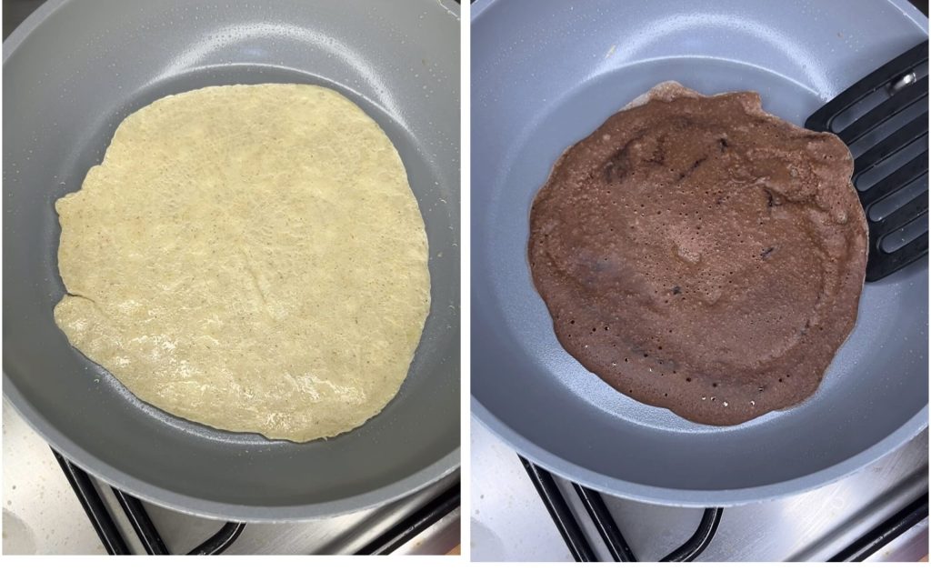 Egg White Crepes with Yogurt and Cocoa Cream