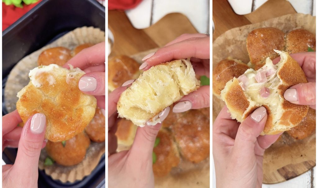 No-knead Stuffed Rolls with Ham and Provola