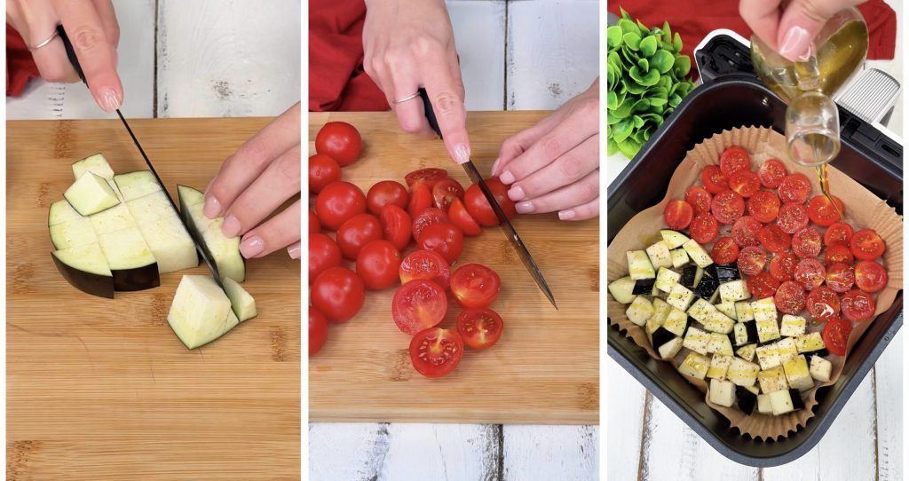 Pasta with Eggplant Cream, Cherry Tomatoes, and Burrata