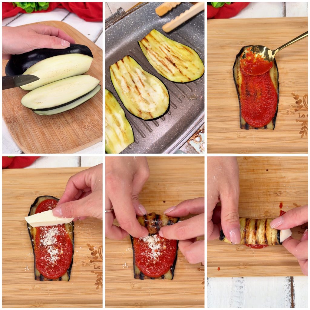 Eggplant Rolls in Sauce in Air Fryer