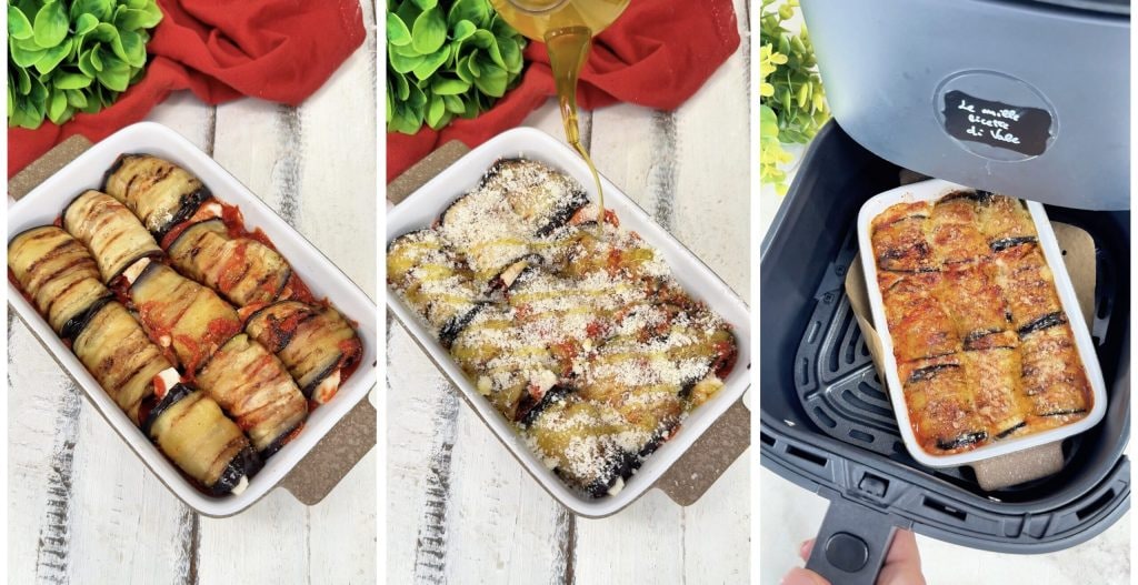 Eggplant Rolls in Sauce in Air Fryer