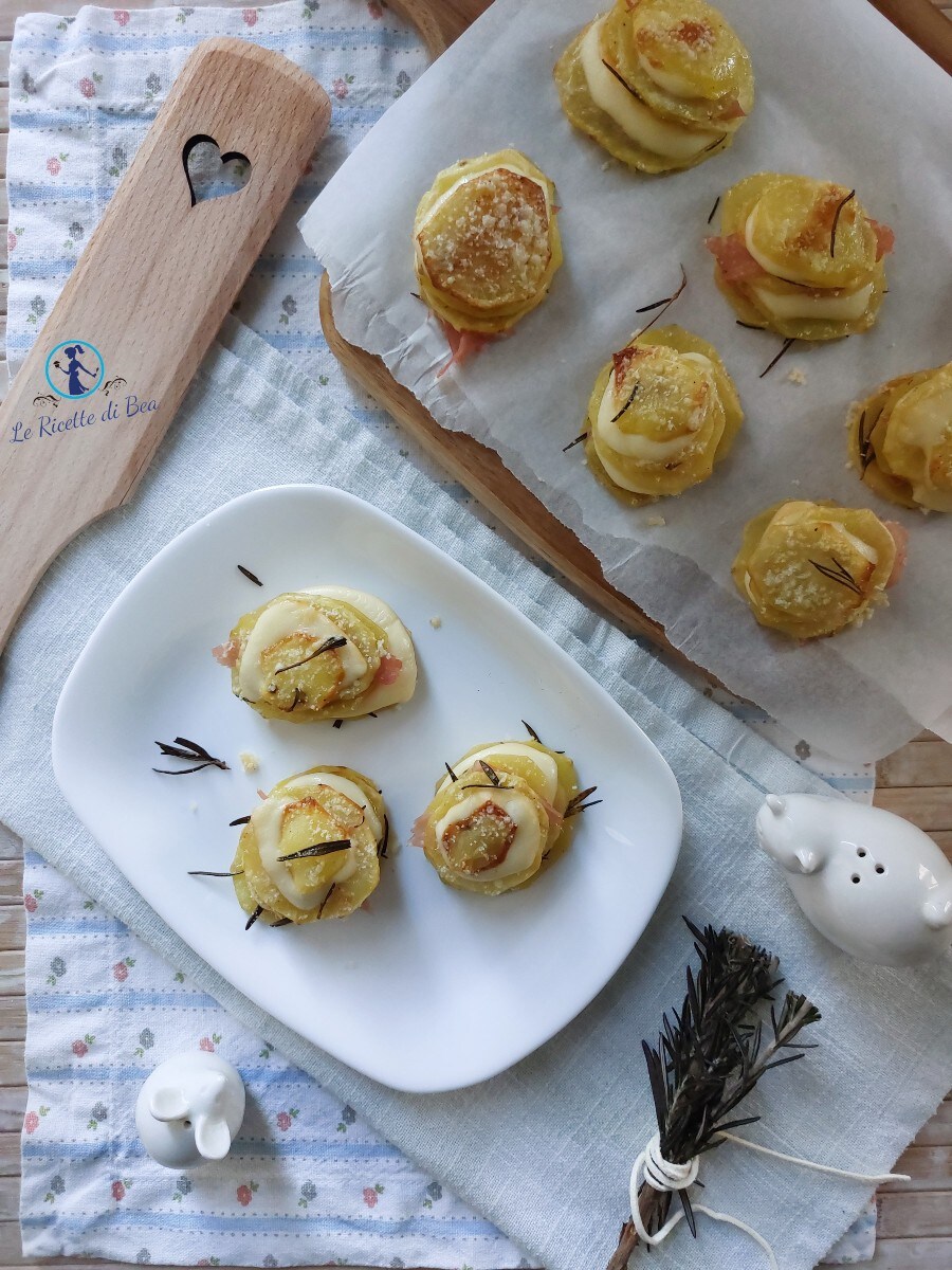 Potato, Smoked Cheese, and Ham Oven Towers