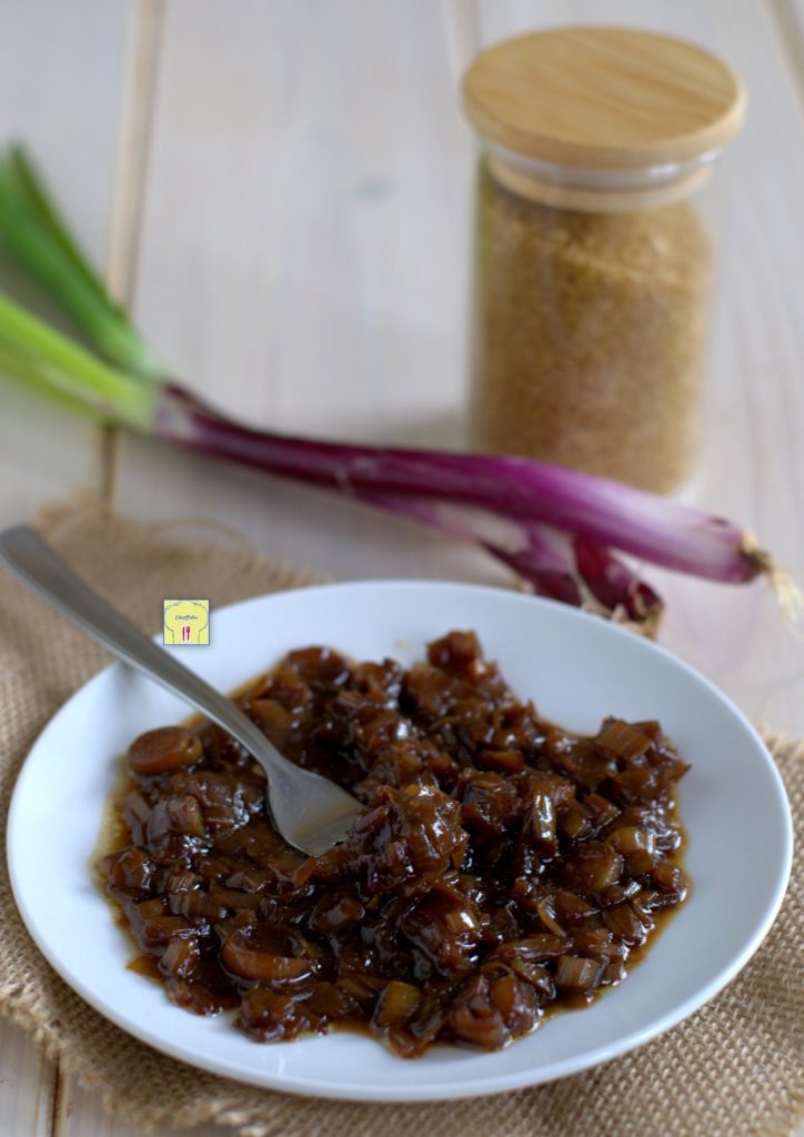 red Tropea scallions in sweet and sour sauce gp