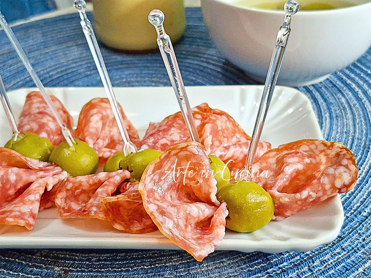 SALAMI and OLIVE BOWS 5-minute appetizer