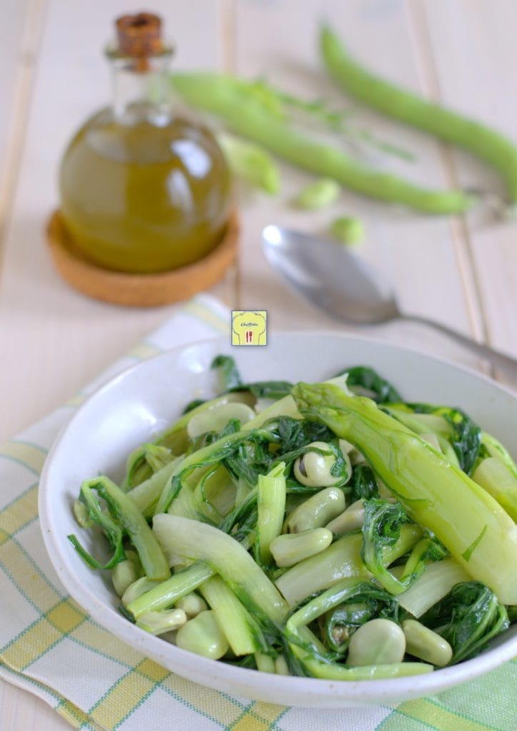 sauteed chicory and broad beans gp