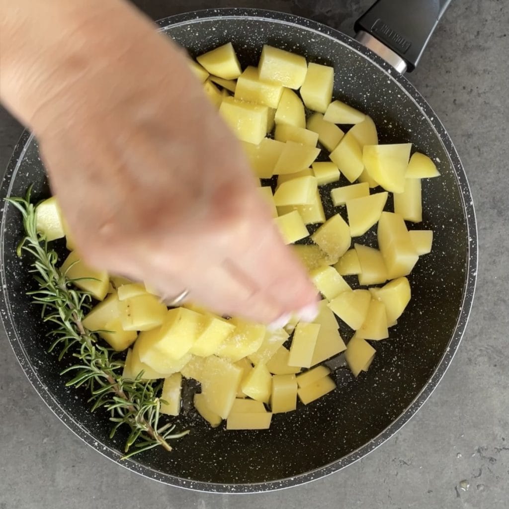 savory pie with speck and potatoes