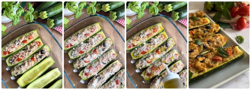 Sicilian Baked Stuffed Zucchini with Tuna