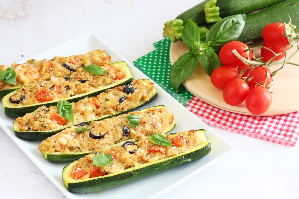 Sicilian Baked Stuffed Zucchini with Tuna