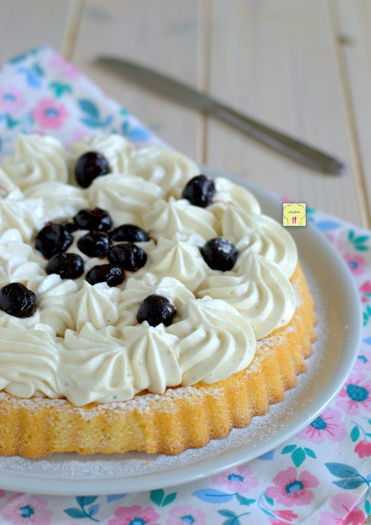 soft diplomatic tart with black cherries gp