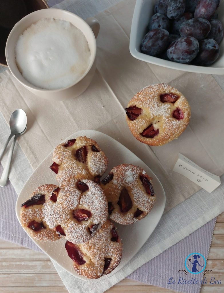 soft muffin with plum