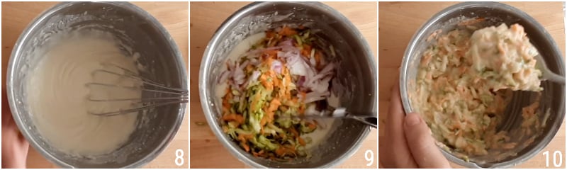 spoonful vegetable fritters with grated mixed vegetables carrots zucchini onion also gluten free the chicco di mais 4 add vegetables