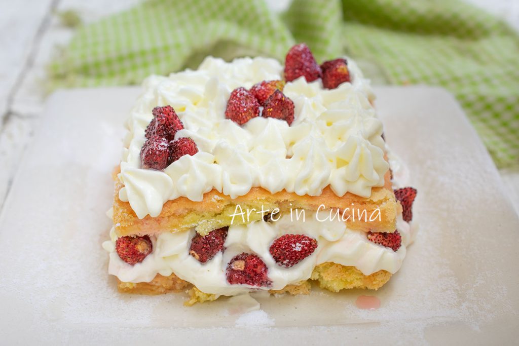 SPRING CAKE with strawberries and diplomat cream